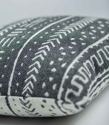 Decorative cushion for sofa Zulu B&W texture detail