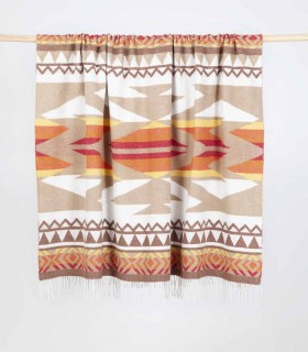 Grand Canyon winter bed blanket hung on a rail