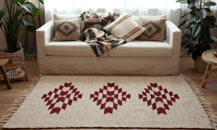 Living room with ethnic textiles